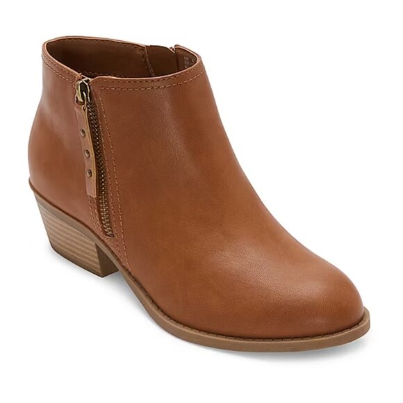 Women's Arizona Camino Stacked Heel Booties - Cognac - Various Sizes - NIB - Picture 1 of 1